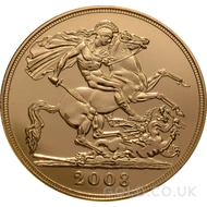 2008 Gold Quintuple Sovereign Elizabeth II