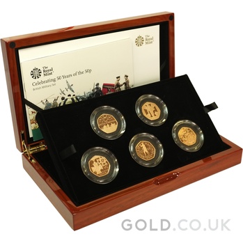 2019 UK Fifty Pence 50p Gold Proof Piedfort Coin Set - British Military - Boxed