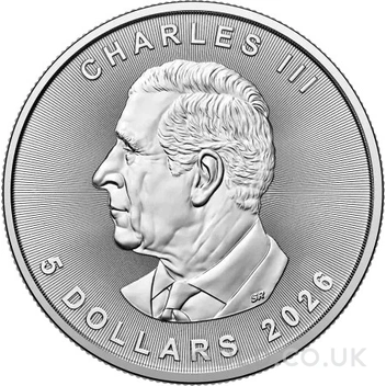 2026 Canadian Silver Maple Leaf Coin 1oz