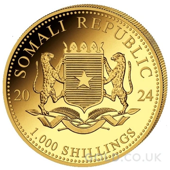 2024 1oz African Wildlife Elephant Gold Coin