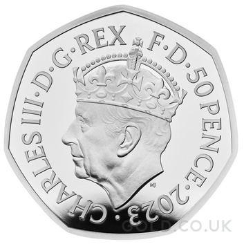 2023 Piedfort Proof 50p Silver Coin Coronation of King Charles III Boxed