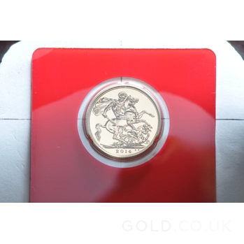 2014 Gold Sovereign Coin Elizabeth II Fourth Head India