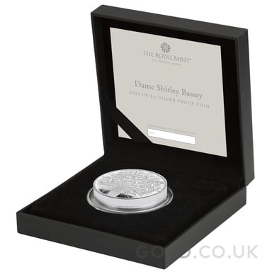 2023 Proof 2oz Shirley Bassey Silver Coin Music Legends Boxed