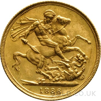 1886 Gold Sovereign Coin Queen Victoria Young Head Sydney