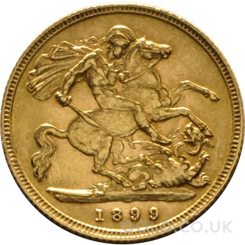 1899 Gold Half Sovereign Queen Victoria Old Head