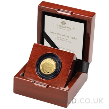 2025 Royal Mint 1/4oz Year of the Snake Proof Gold Coin Boxed