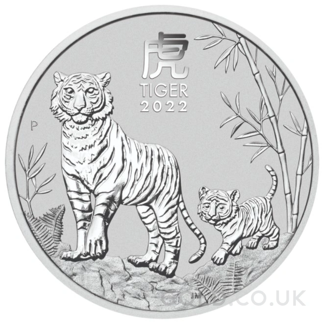2022 Year of the Tiger Silver Coin 2oz Perth Mint Australian Lunar Series
