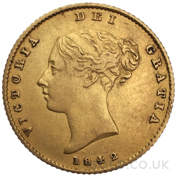Gold Half Sovereign Victoria Young Head Shield Back