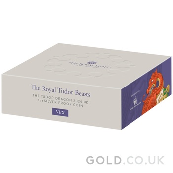 2024 Tudor Dragon - 1oz Tudor Beasts Proof Silver Coin Boxed