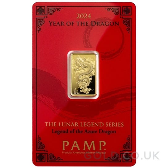 5g Gold Bar 2024 Year of the Dragon PAMP