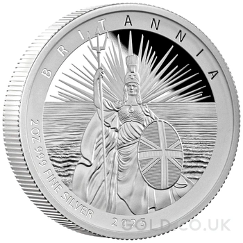 2025 Britannia 2oz Silver Proof Coin Boxed