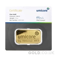 50g Umicore Gold Bar