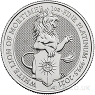 2021 Platinum The White Lion 1oz Queen's Beast