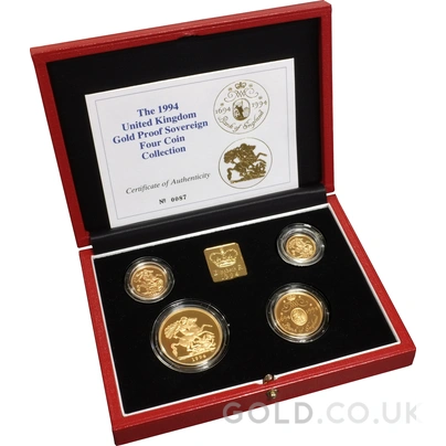 1994 Proof Gold Sovereign 4 Coin Set Boxed