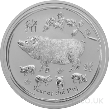 2019 Year of the Pig Silver Coin 2oz Perth Mint Australian Lunar Series