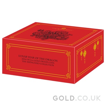 2024 Royal Mint 1oz Year of the Dragon Proof Gold Coin Boxed