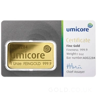 1oz Umicore Gold Bar