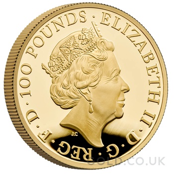 2021 Proof 1oz Griffin of Edward III Gold Coin Queen's Beasts Boxed