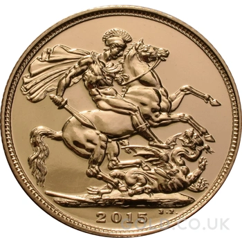 2015 Gold Sovereign Coin Elizabeth II Fourth Head
