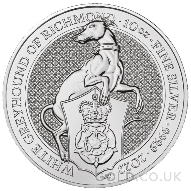 2022 10oz White Greyhound of Richmond Silver Coin Queen's Beasts