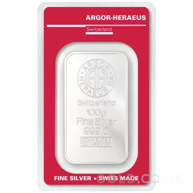100g Silver Bar Argor-Heraeus
