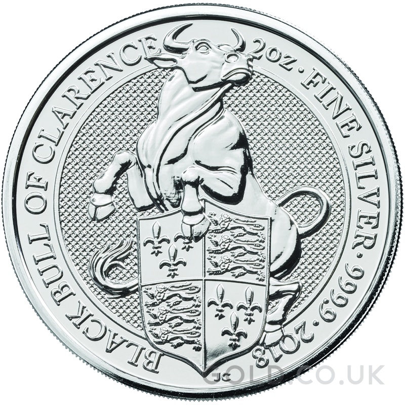 2018 2oz Black Bull of Clarence Silver Coin Queen's Beasts