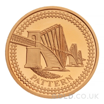 2003 Proof Gold £1 Pound Coin Forth Railway Bridge Pattern