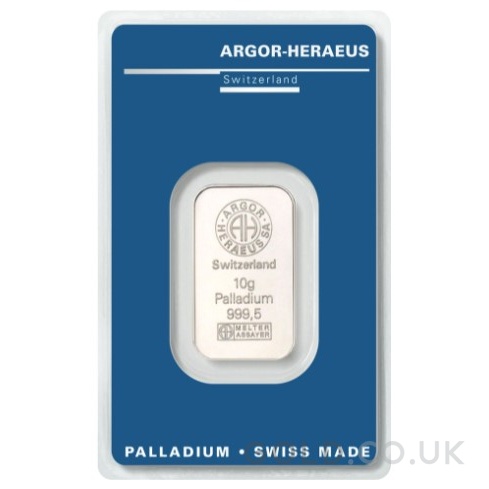 10g Palladium Bar Argor-Heraeus