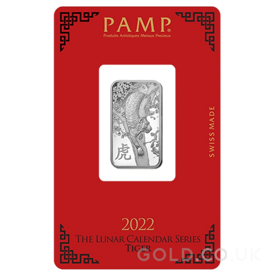 10g Silver Bar 2022 Year of the Tiger Bar PAMP