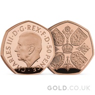 Her Majesty Queen Elizabeth II Memorial Fifty Pence 50p Proof Gold Coin Boxed (2022)