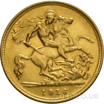 1916 Gold Half Sovereign George V Sydney