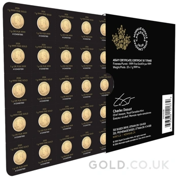2026 MapleGram 25 x 1g Gold Coins