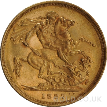 1887 Gold Sovereign Coin Queen Victoria Jubilee Head Sydney