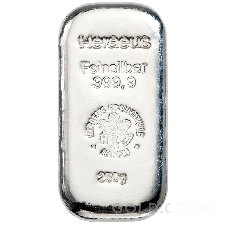 250g Silver Bar Heraeus