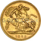 1896 Victoria  Old Head Gold Half Sovereign (London Mint)