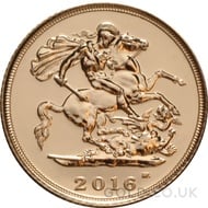 2016 Elizabeth II Fifth Head Gold Half Sovereign