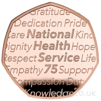 2023 Proof 50p Gold Coin 75 Years of the NHS Boxed