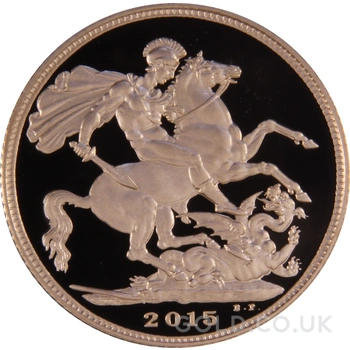 2015 Proof Gold Sovereign 4th Portrait Boxed