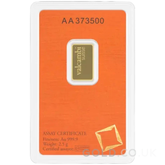 2.5g Gold Bar Valcambi