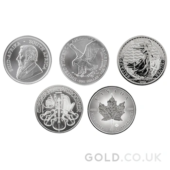 2024 1oz Silver Coin Set; Britannia, Maple, Philharmonic, Eagle, Krugerrand Gift Boxed
