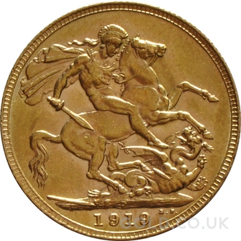 1919 Gold Sovereign Coin George V Perth