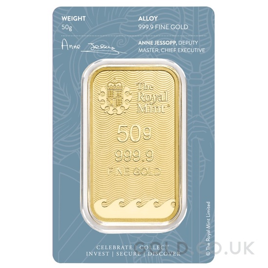50g Gold Bar Britannia Minted