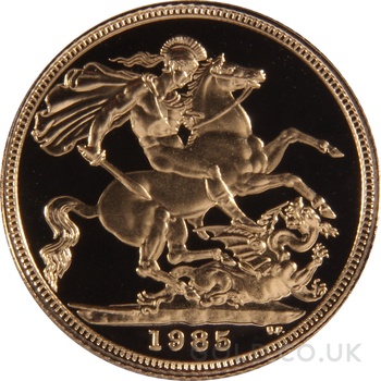 1985 Proof Gold Sovereign Boxed