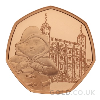 2019 Paddington at the Tower of London Fifty Pence 50p Proof Gold Coin Boxed
