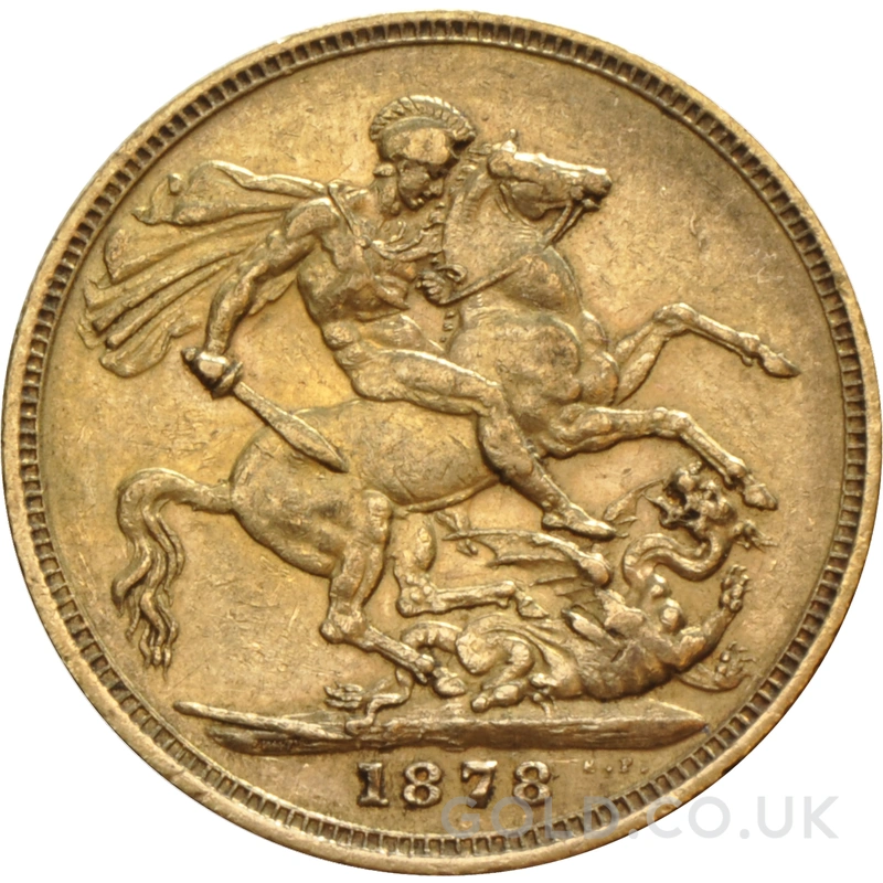 1878 Gold Sovereign Coin Queen Victoria Young Head