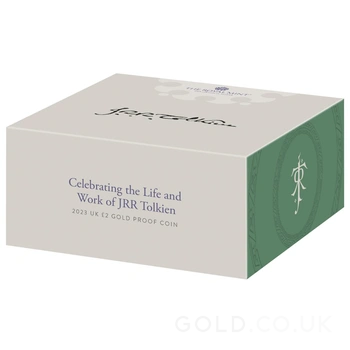 2023 JRR Tolkien Gold £2 Proof Coin Boxed