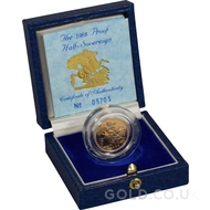 1988 Gold Proof Half Sovereign Elizabeth II Boxed