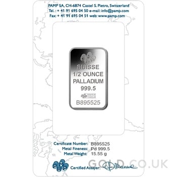 1/2oz Palladium Bar PAMP Lady Fortuna 