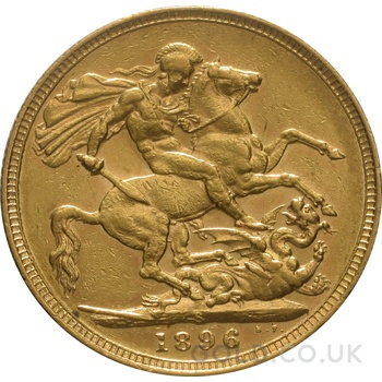 1896 Gold Sovereign Coin Queen Victoria Old Head Sydney