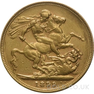 1899 Gold Sovereign Coin Victoria 